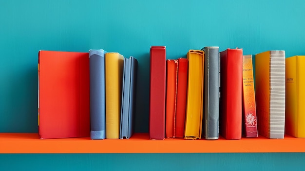 Colorful Travel Guides on a Shelf