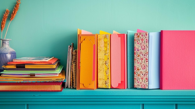 Colorful Travel Guides on a Shelf