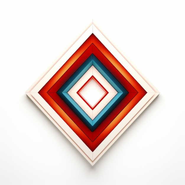 Colorful Triangle Sculpture By Jordan Abstract Art On White Background