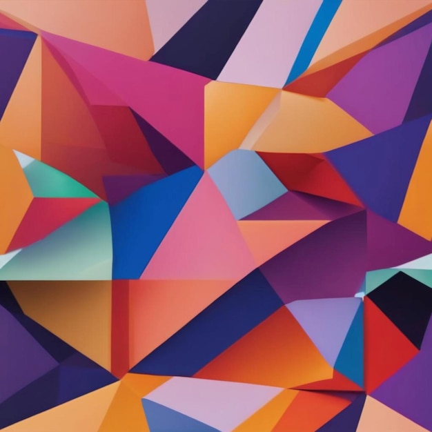 Colorful triangles on abstract background