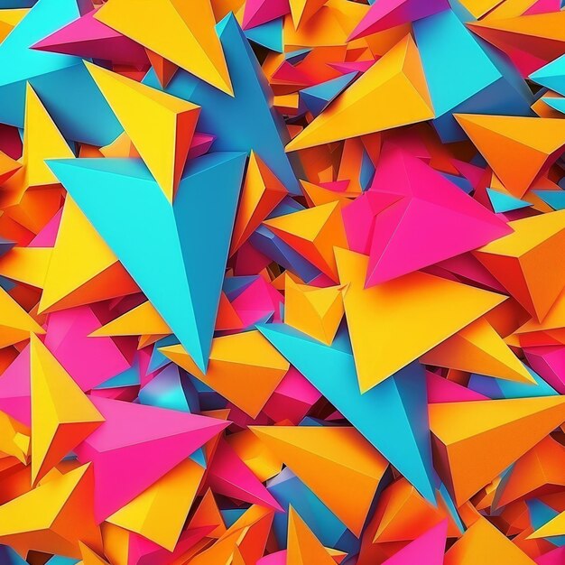 Photo colorful triangles creating vibrant geometric art