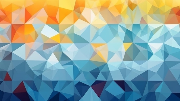 Colorful triangles forming an abstract background Generative ai