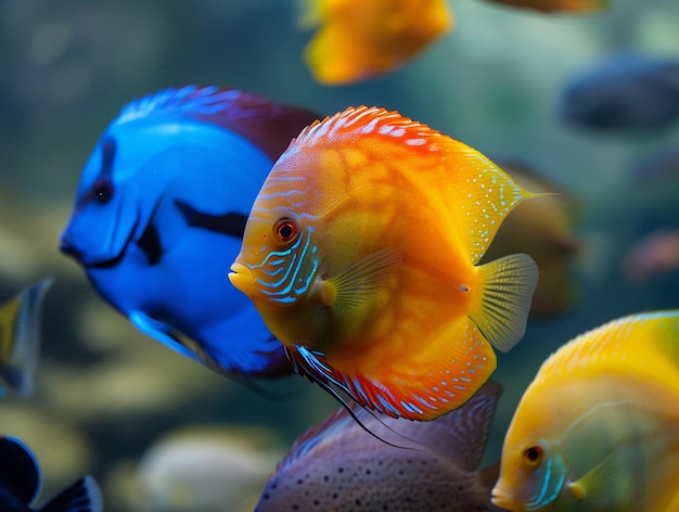 Colorful Tropical Fish in Aquarium