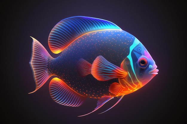 Colorful tropical fish underwater image Ai generated art