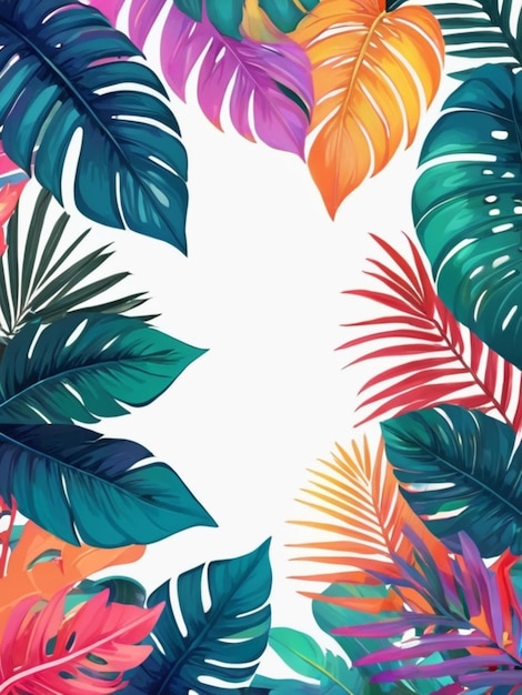 Colorful tropical leaves background