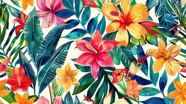 a colorful tropical print from the collection of tropical flowers