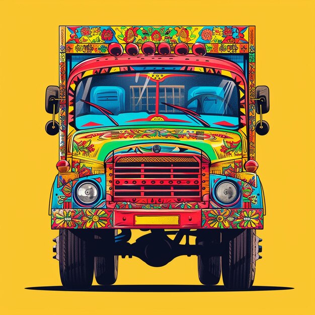 A colorful truck art