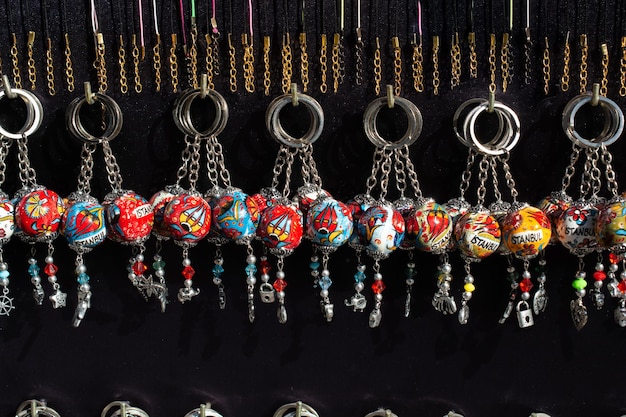 Colorful turkish ceramic balls as souvenirs