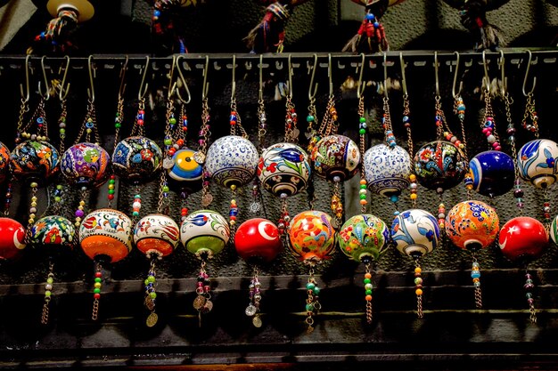 Colorful turkish ceramic balls as souvenirs