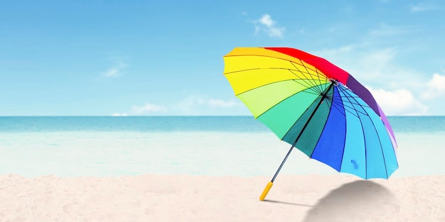 Colorful umbrella on the tropical beach