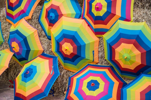 Colorful of umbrellas in outdoor