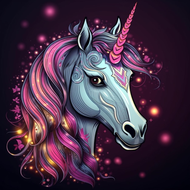 Colorful unicorn vector illustration design