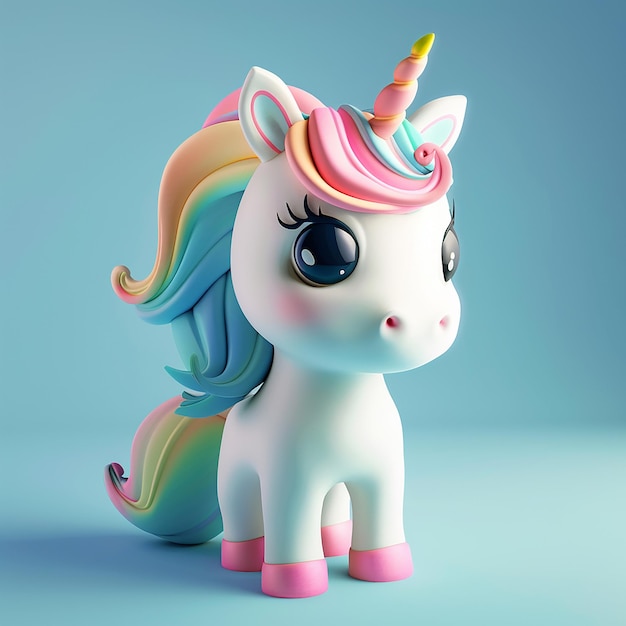 a colorful unicorn with a rainbow mane and tail