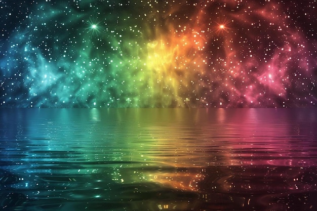 Colorful universe reflected in water