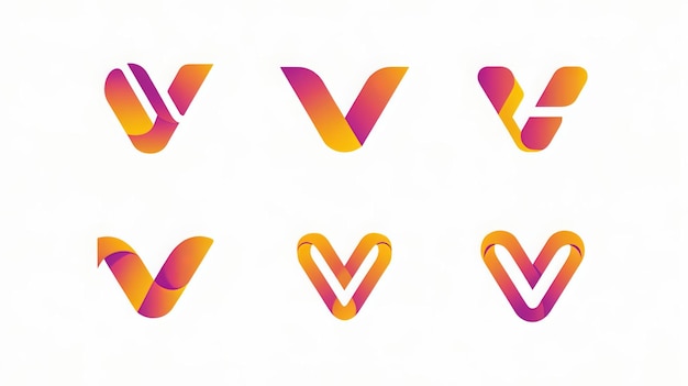 colorful V logo design