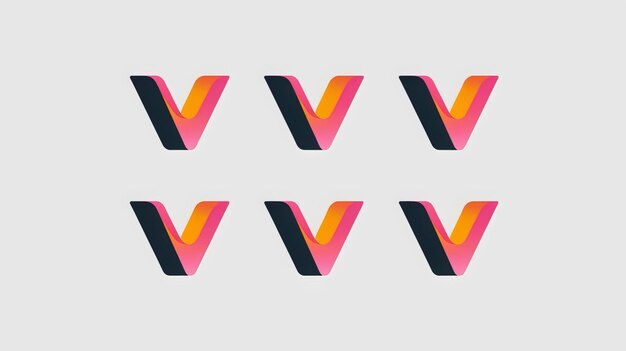 colorful V logo design