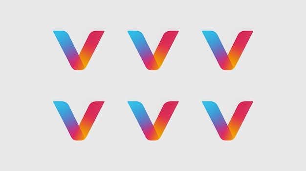 colorful V logo design