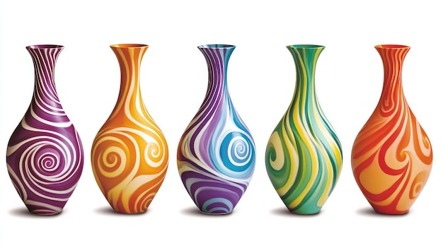 a colorful vase with different colors of different colors