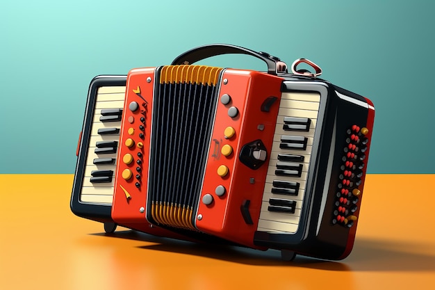 colorful vector art of minimalist illustration of accordion AI generated