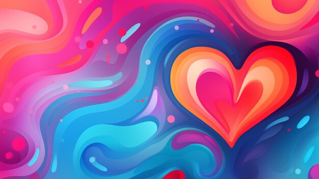 Photo colorful vector fluid love background