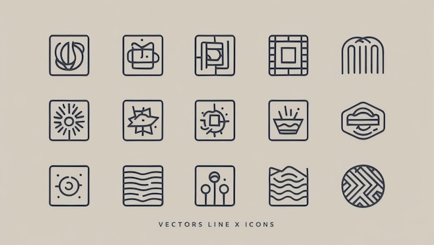 Photo colorful vector icons representing modern fine art in a minimalist style