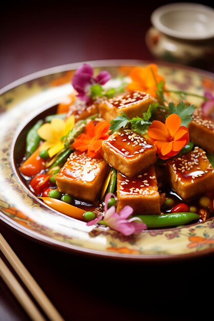 Colorful Vegan Bowl Food