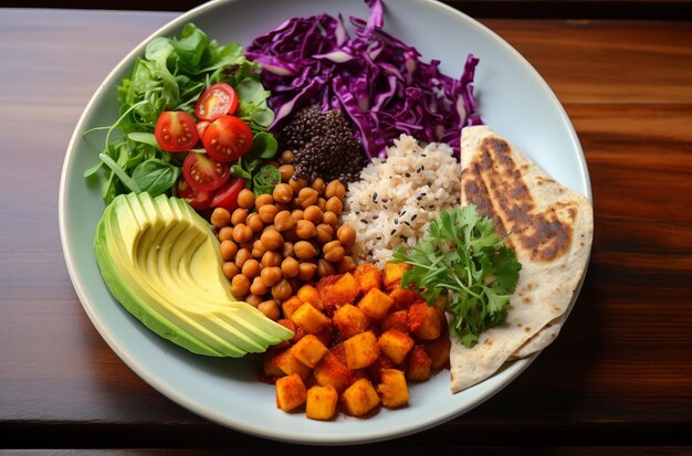 Colorful vegan feast