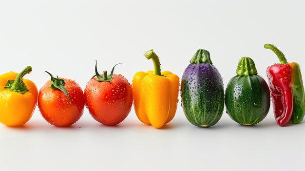 Photo colorful vegetables on white background