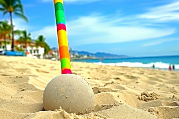 Colorful and vibrant children s beach toys scattered on the sandy shore next to the sea