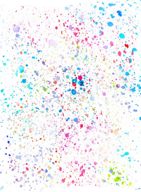 Colorful vibrant splash background. Abstract hand painted on paper watercolor texture. Decorative chaotic overlay for design. Bright artistic painting.