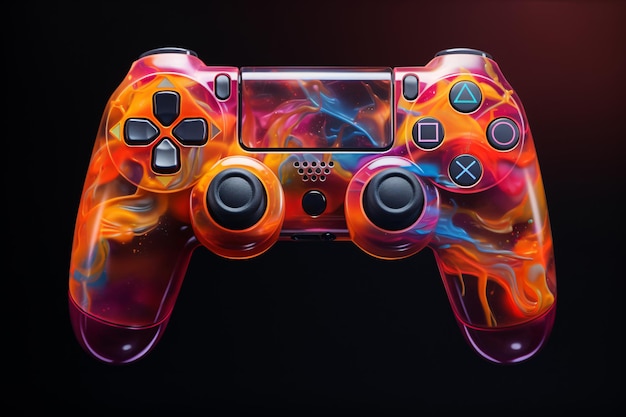 a colorful video game controller