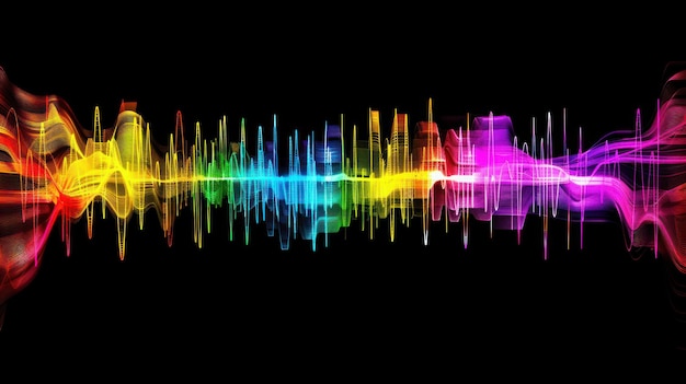 Colorful visual neon sound wave abstract background