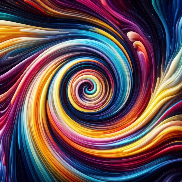 Colorful vortex with a concentric rotation cosmic spiral waves multicolor curve and swirl ai generative