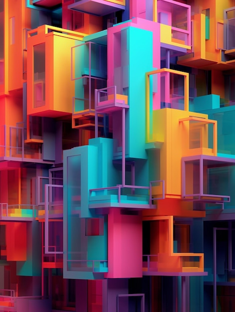 a colorful wall of houses in a colorful city