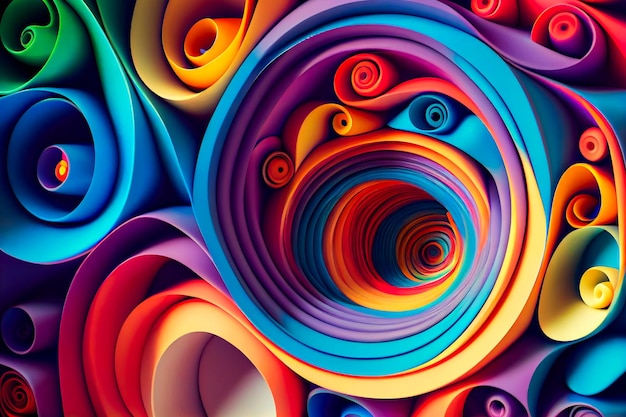 Colorful wallpaper background Multicolored swirl Generative AIxA