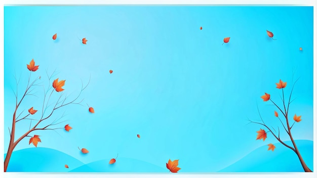 Photo a colorful wallpaper with leaves and a blue abstract background