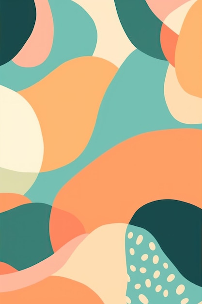 A colorful wallpaper with a pattern of circles and the word art on it.