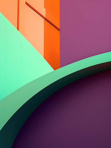 A colorful wallpaper with a rounded edge and a red window.