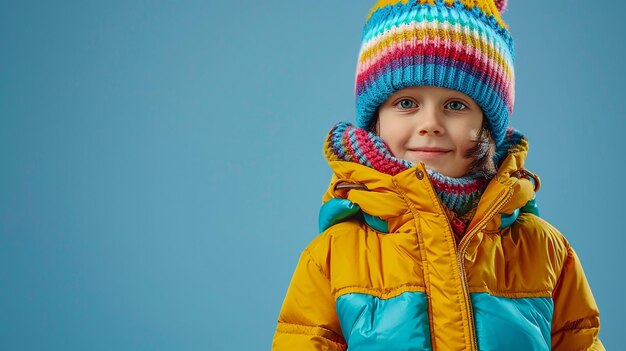 Photo colorful and warm kids winter clothing for playful comfort