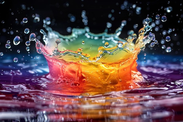 Colorful a water balloon bursting