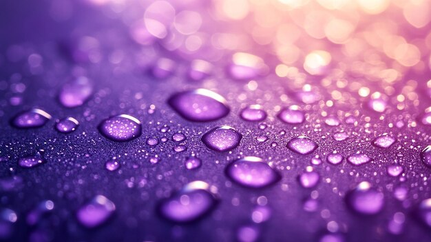 Colorful water droplets on a reflective surface with vibrant bokeh lights in the background