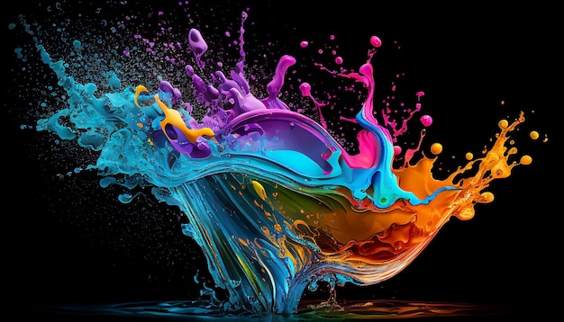 Colorful water splash background Generative AI