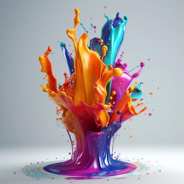 colorful water splash