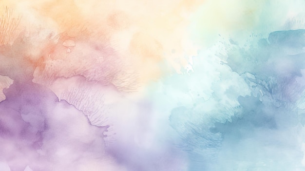 Colorful watercolor background with a white cloud