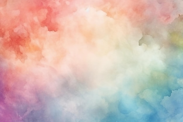 A colorful watercolor background with a white cloud.