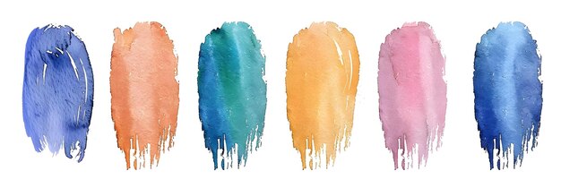 Photo colorful watercolor brush strokes