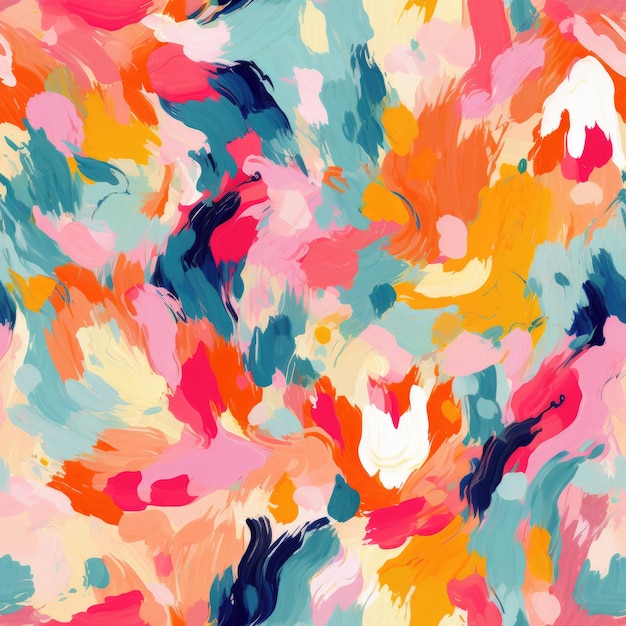 Colorful Watercolor Brushstroke Painting Monet Style Seamless Pattern Background