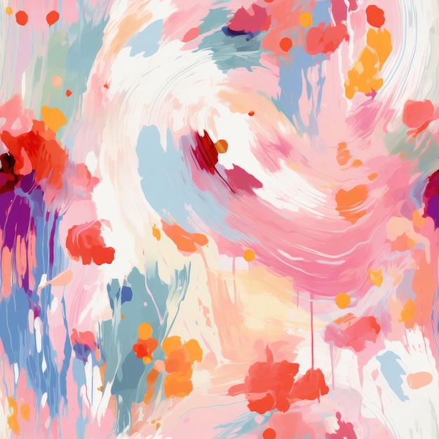 Colorful Watercolor Brushstroke Painting Monet Style Seamless Pattern Background