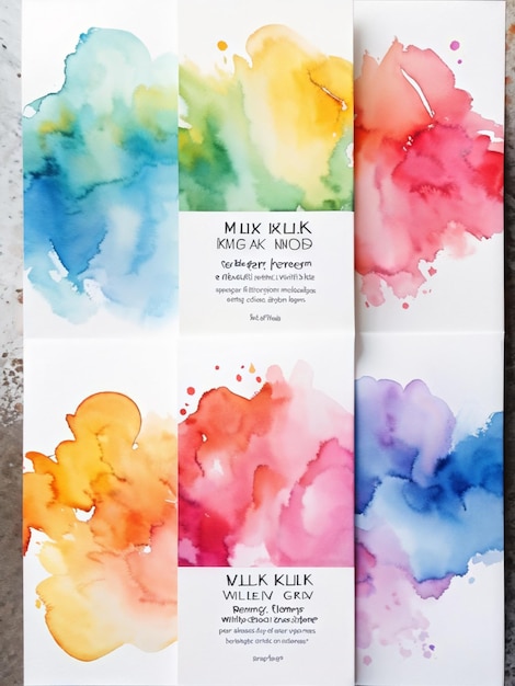 Photo colorful watercolor bundle for creative business cards