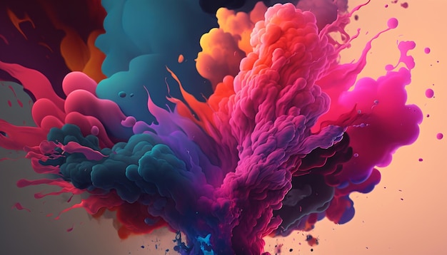 Colorful watercolor clouds. AI generative. Background Wallpaper.